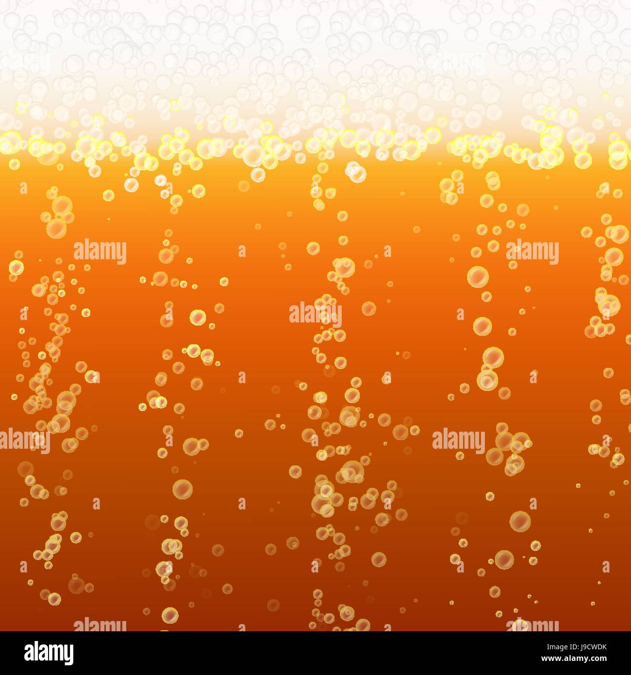 Close Up Light Beer With Foam And Bubbles. Vector Background. Fresh ...