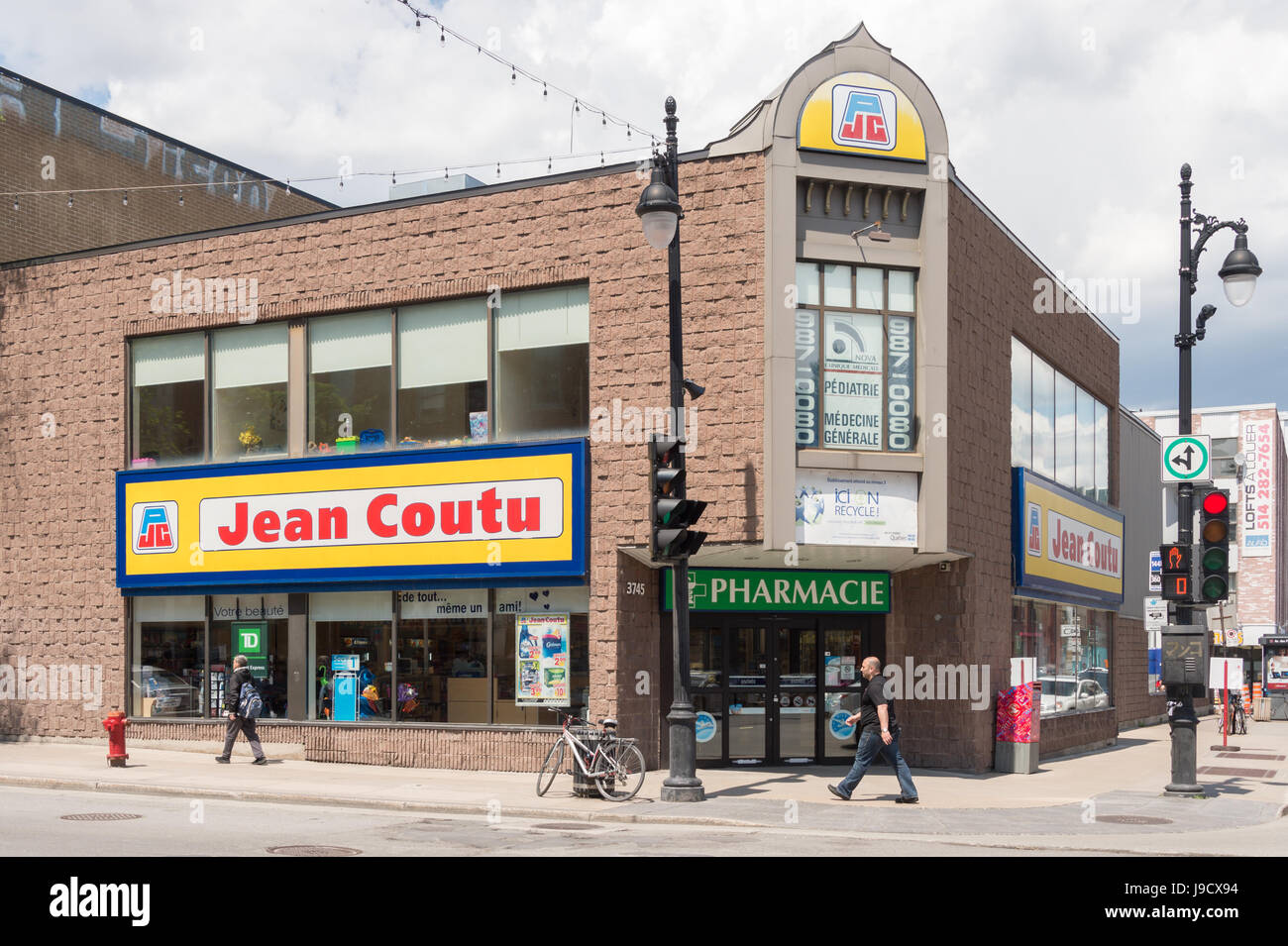 Montreal, Canada: 31 May 2017: Jean Coutu drugstore on boulevard Saint Laurent Stock Photo