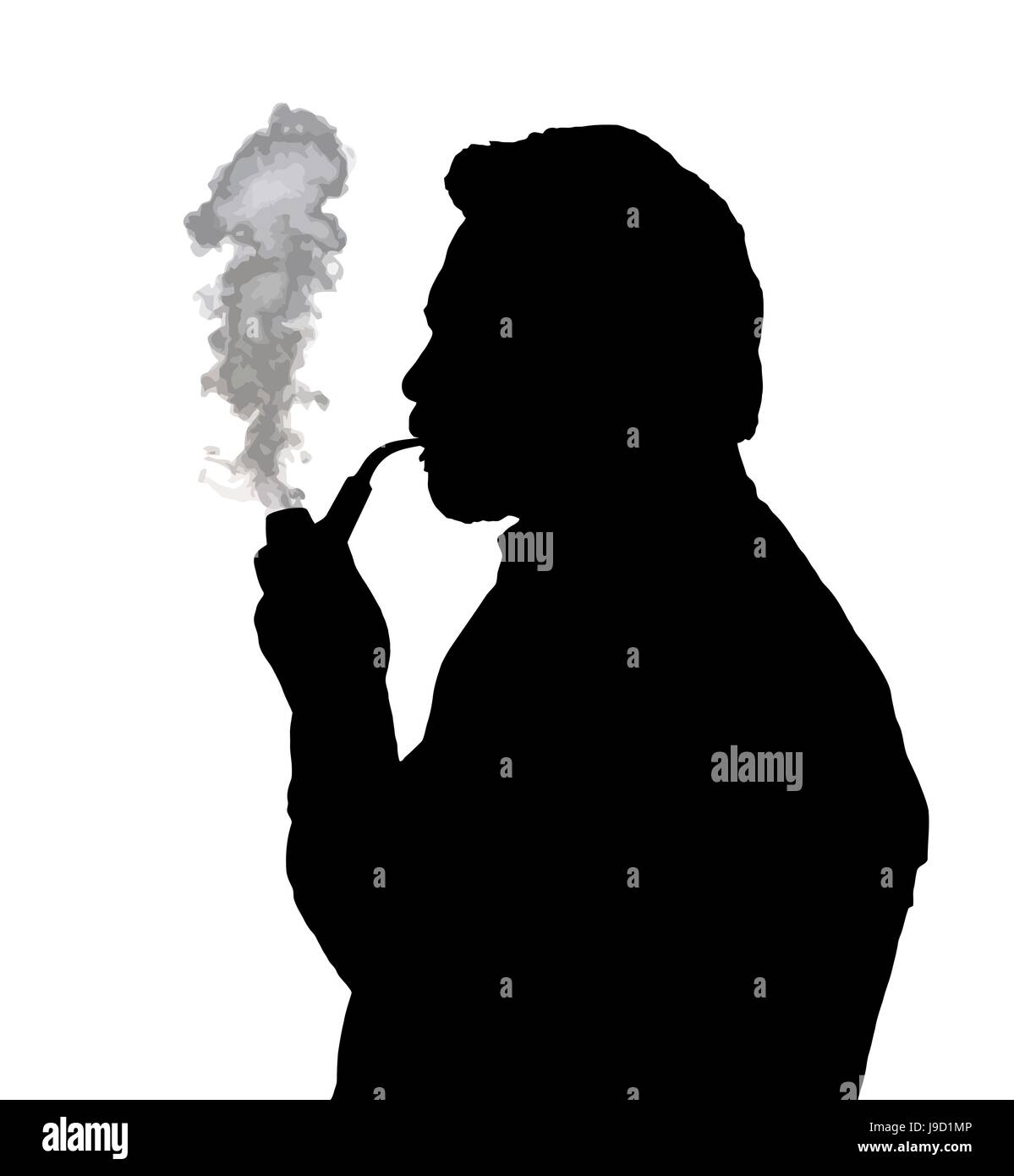 Silhouette man smoking Stock Vector Images - Alamy