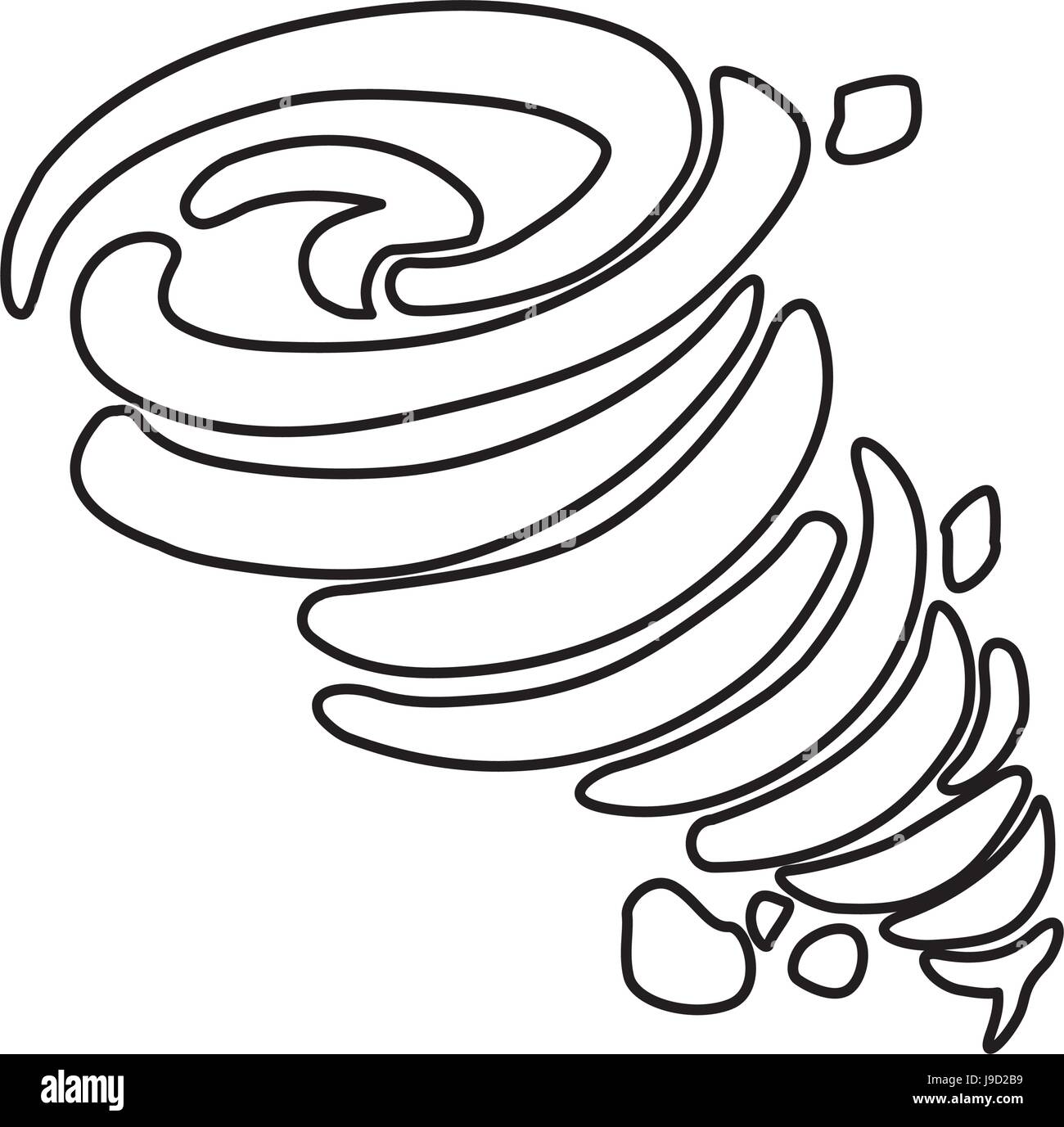 line powerful tornado and danger weather Stock Vector