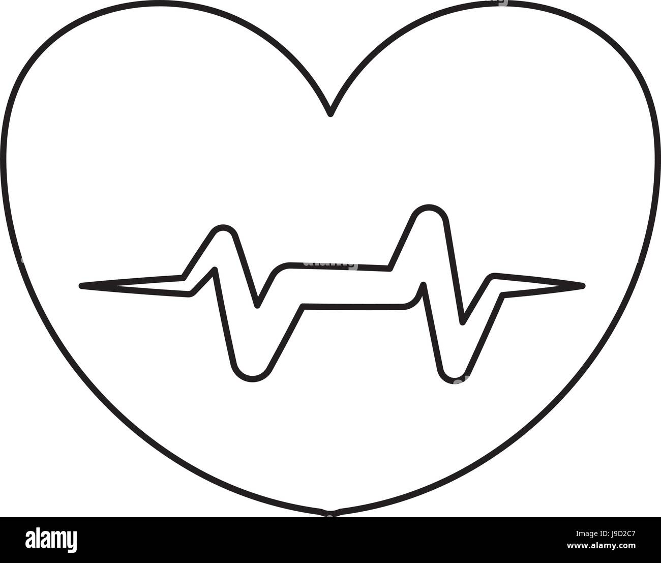 line heartbeat sign of cardiac rhythm frequency Stock Vector Image ...