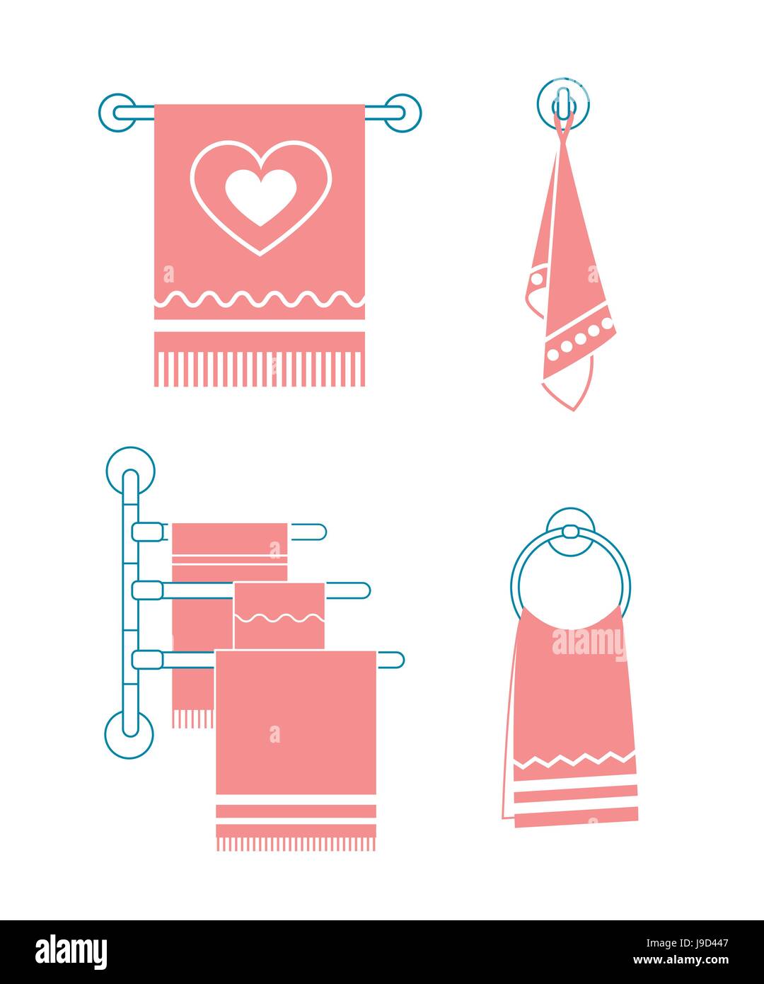 Set icons towel rack. Icon in the linear style Stock Vector Image & Art ...
