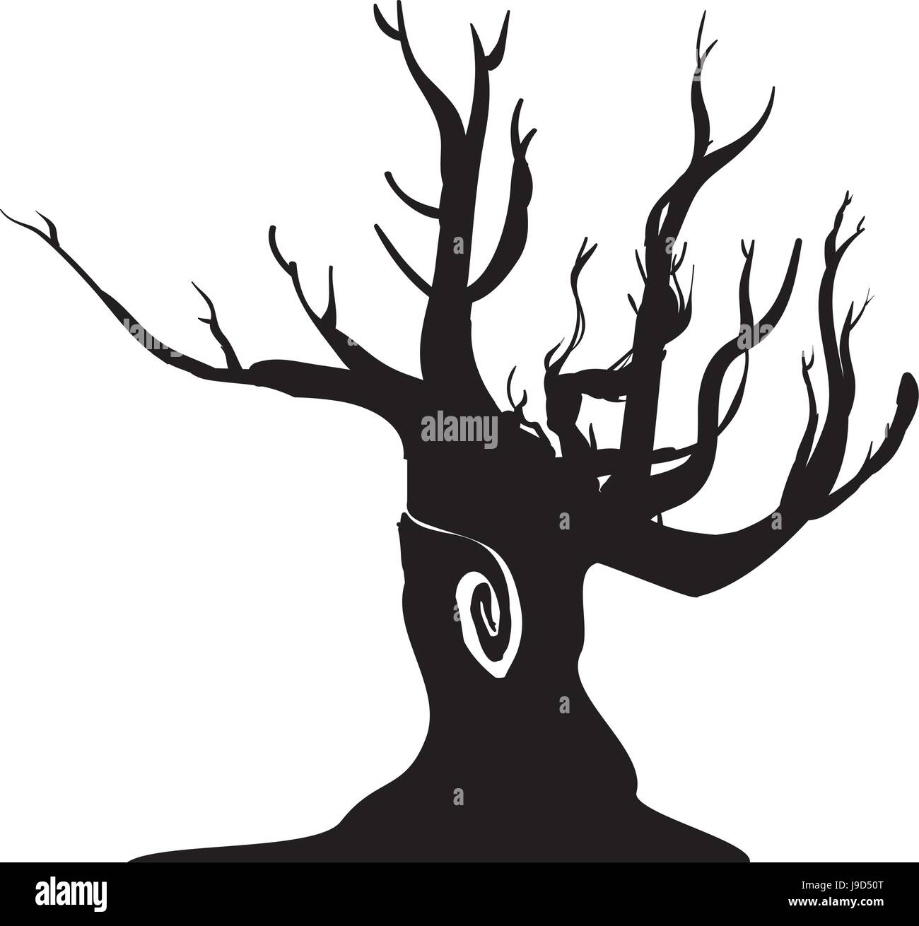 Dry Tree Silhouette Stock Vector Image Art Alamy