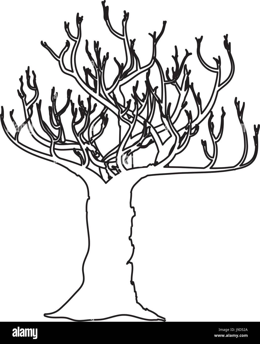 Dry tree silhouette Stock Vector Image & Art - Alamy