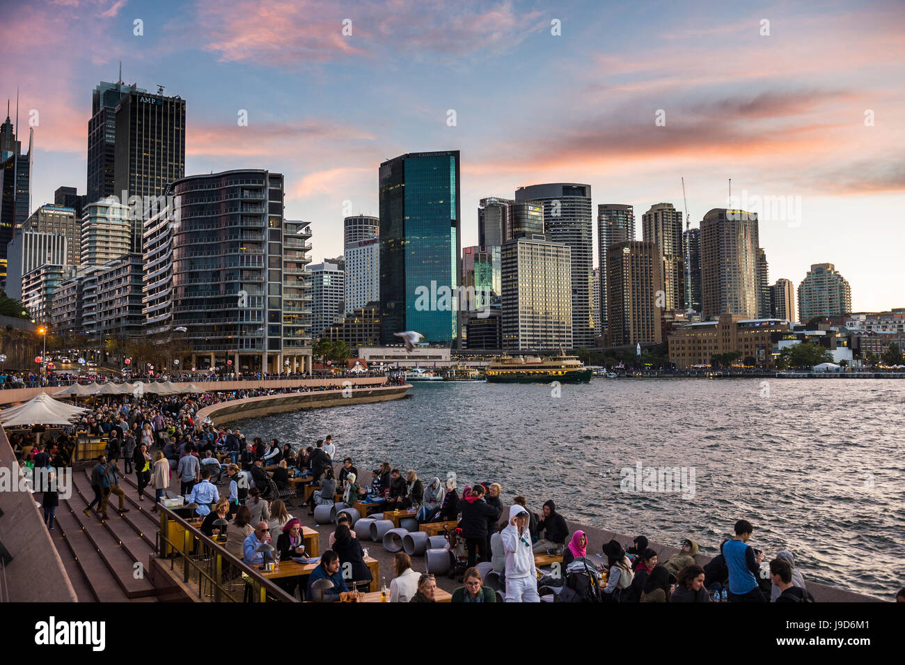 Sydney Harbour after sunset, Sydney, New South Wales, Australia, Pacific Stock Photo