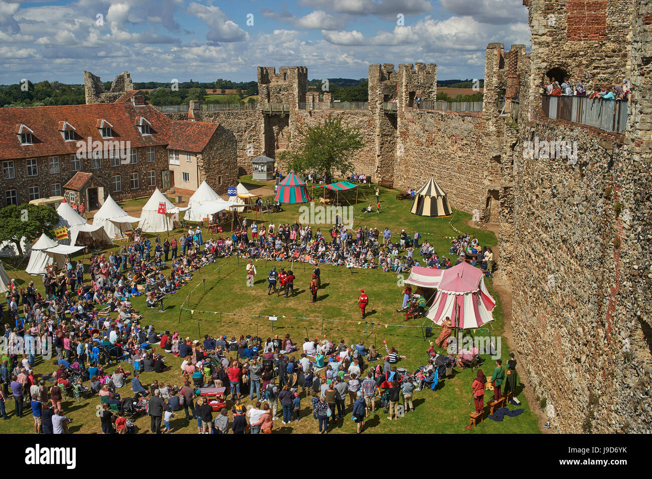 Pageantry festival at Framlingham Castle, Framlingham, Suffolk, England, United Kingdom, Europe Stock Photo