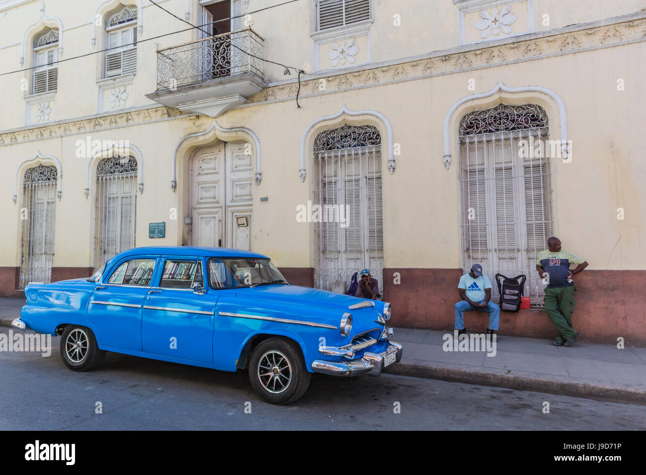 Classic 1950s Dodge taxi, locally known as almendrones in the town of Cienfuegos, Cuba, West Indies, Caribbean, Central America Stock Photo
