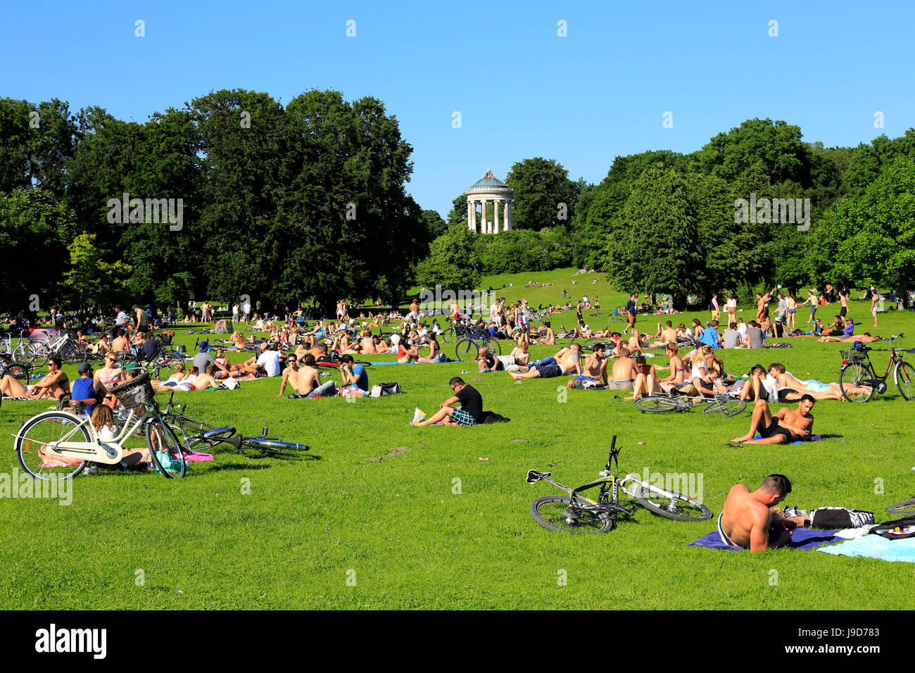Monopteros at the English Garden in Munich, Upper Bavaria, Bavaria, Germany, Europe Stock Photo