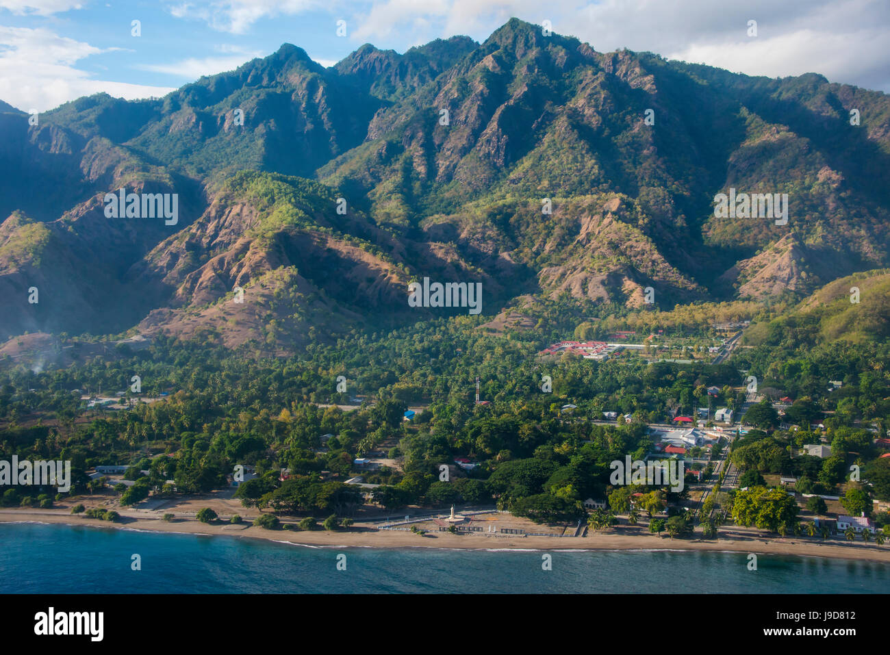 Aerial of the costal exclave Oecusse (Oecussi), East Timor, Southeast Asia, Asia Stock Photo