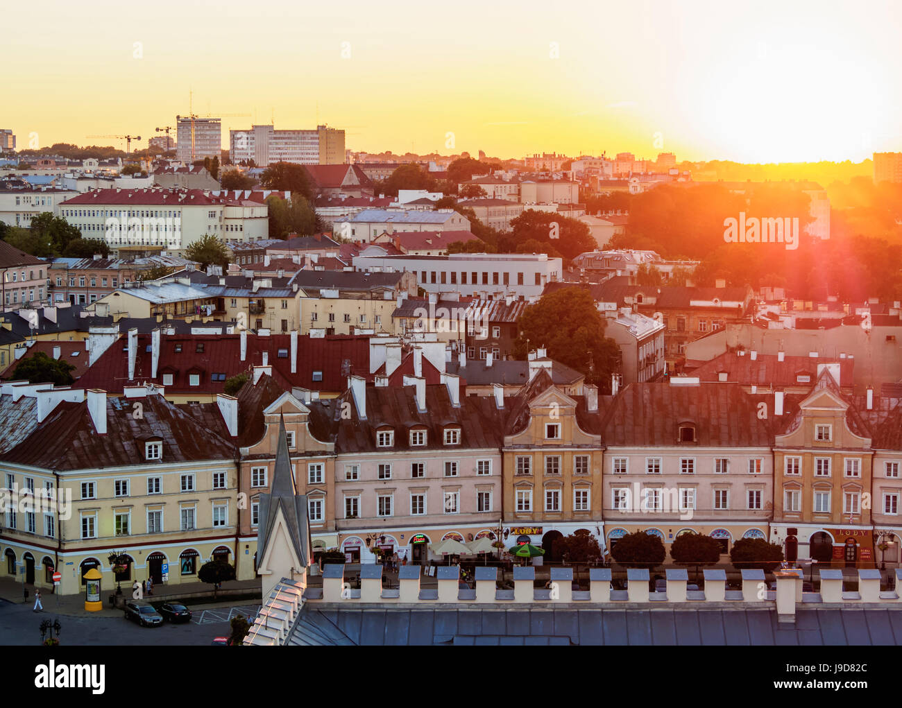 Old Town skyline at sunset, City of Lublin, Lublin Voivodeship, Poland, Europe Stock Photo