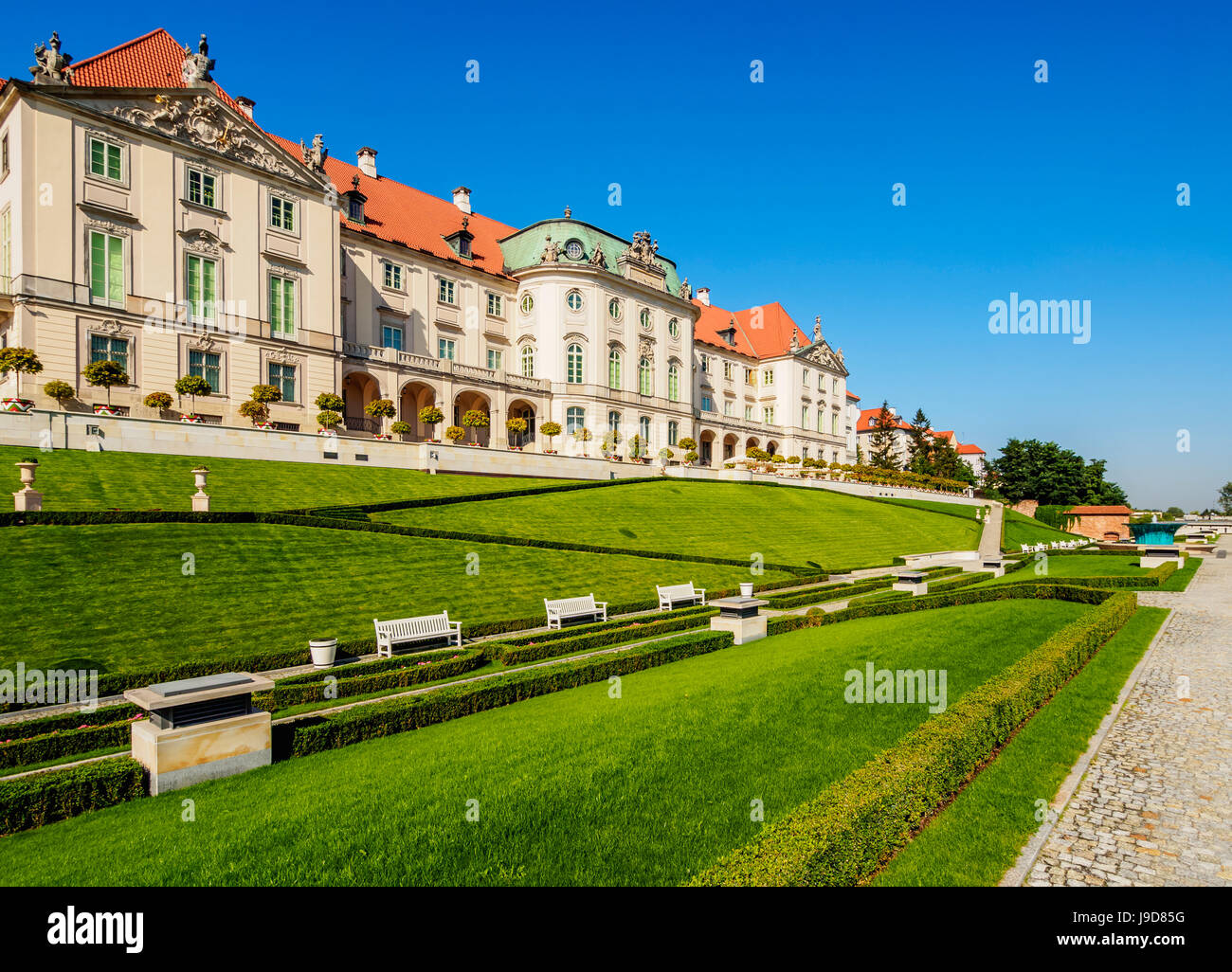 Eastern Baroque facade, Royal Castle, Warsaw, Masovian Voivodeship, Poland, Europe Stock Photo