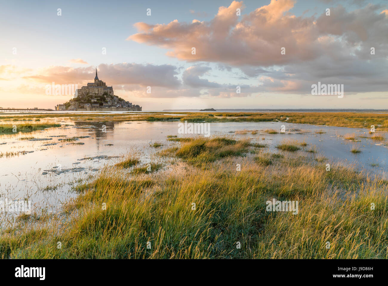 Sunset light, MontSaintMichel, UNESCO World Heritage Site, Normandy
