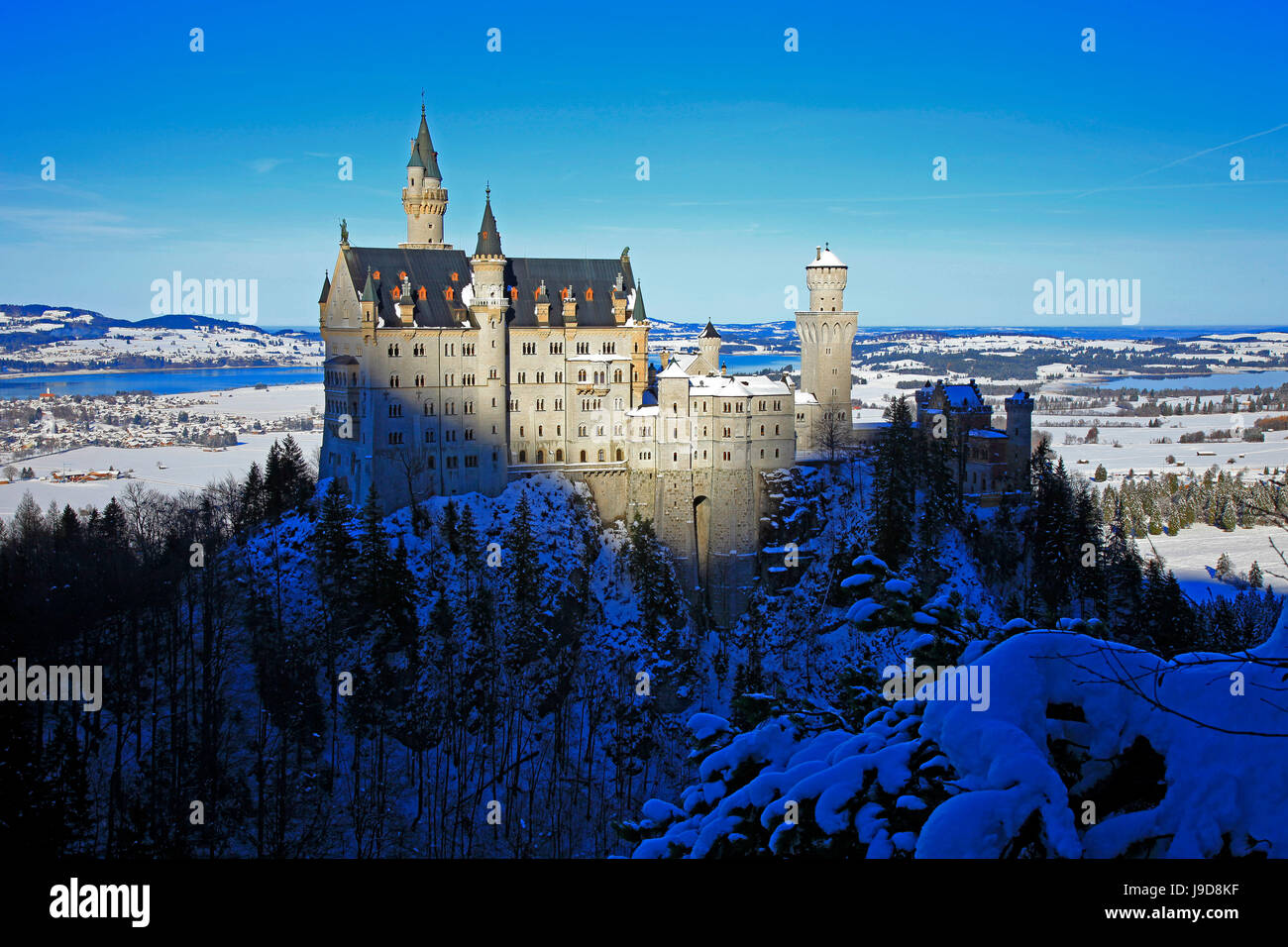 Neuschwanstein Castle near Schwangau, Allgau, Bavaria, Germany, Europe Stock Photo