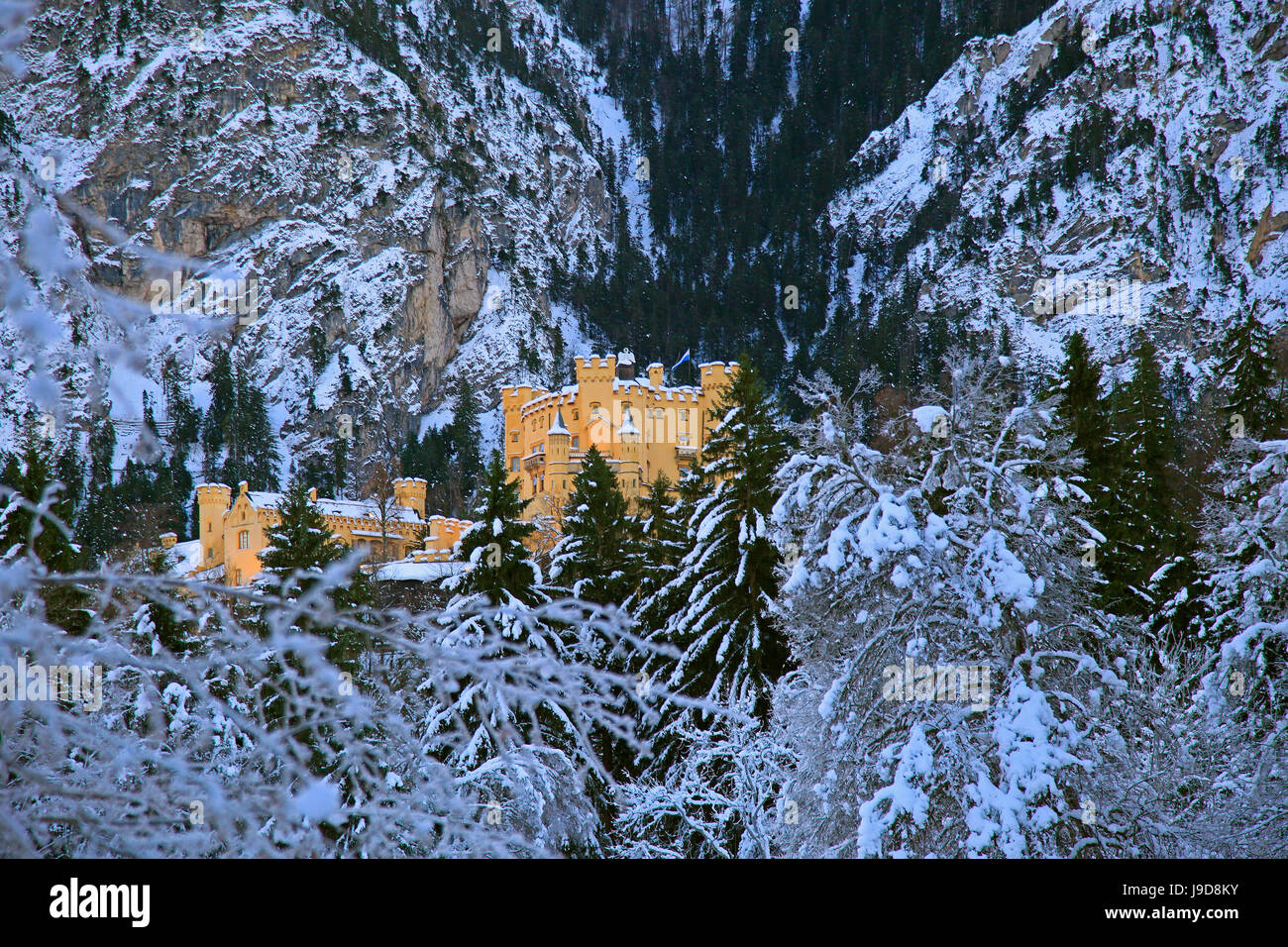 Hohenschwangau Castle near Schwangau, Allgau, Bavaria, Germany, Europe Stock Photo