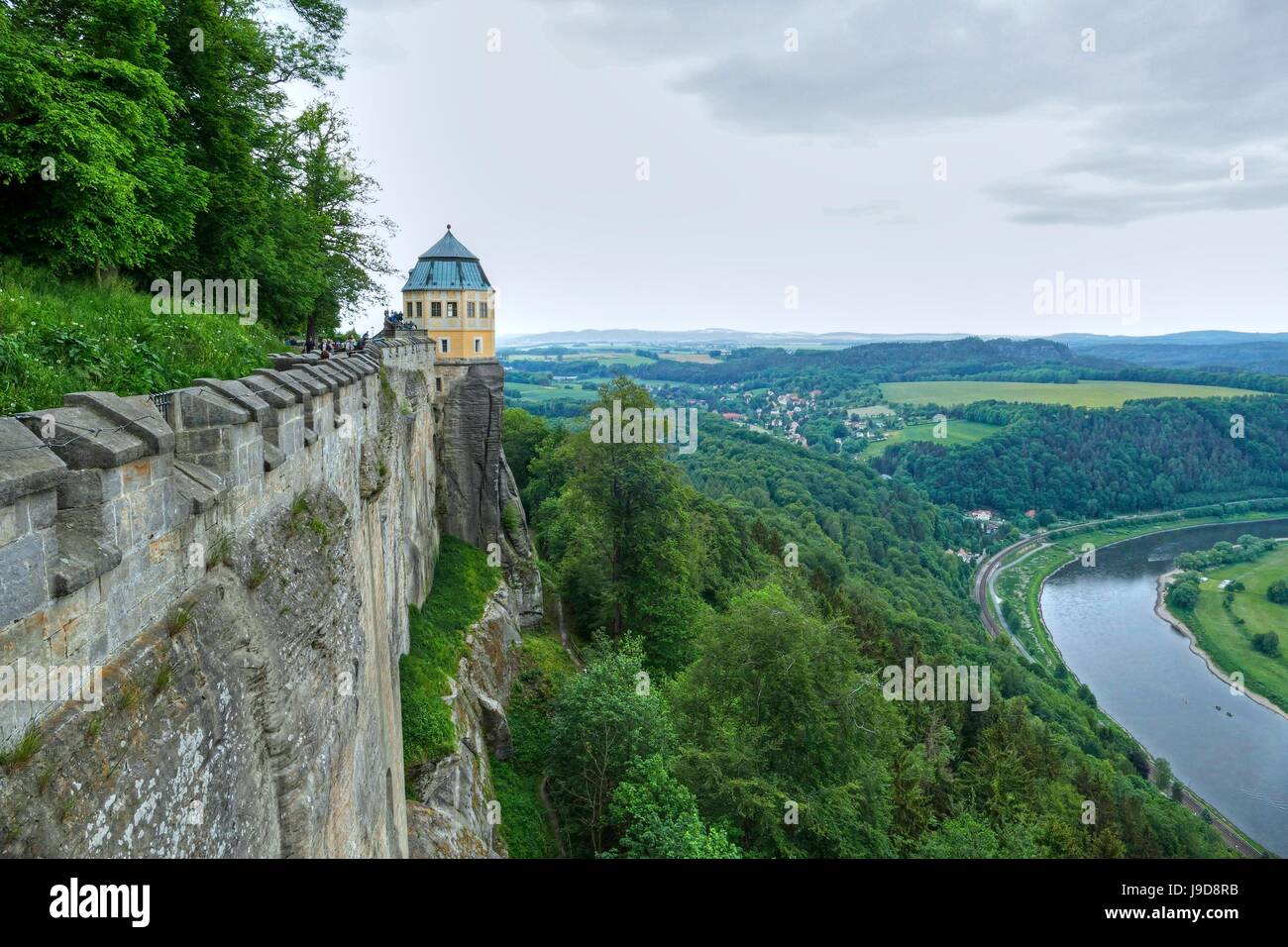 Koenigstein Fortress, Saxon Switzerland, Saxony, Germany, Europe Stock Photo