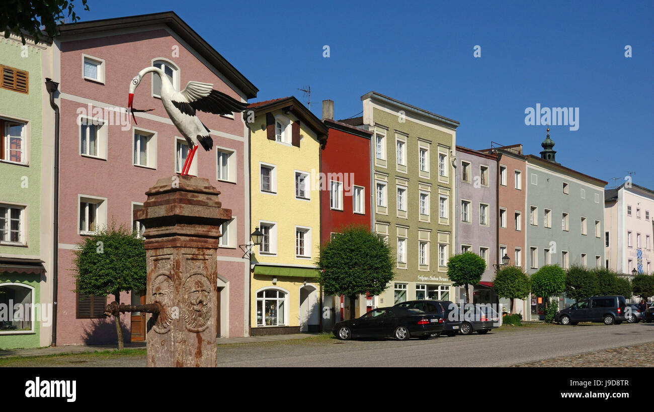 Old town of Tittmoning, Upper Bavaria, Germany, Europe Stock Photo