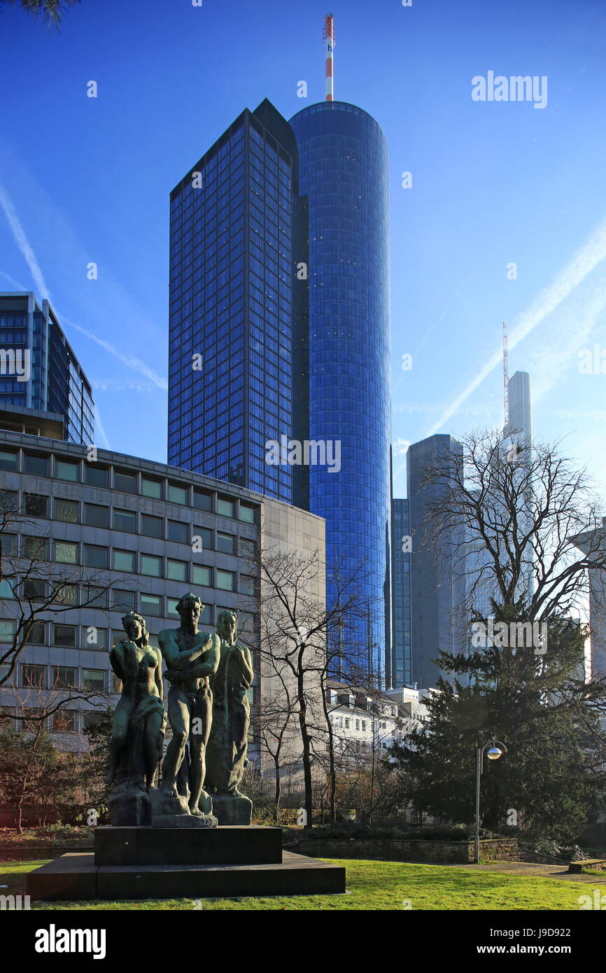 Taunusanlage and Financial District, Frankfurt am Main, Hesse, Germany, Europe Stock Photo