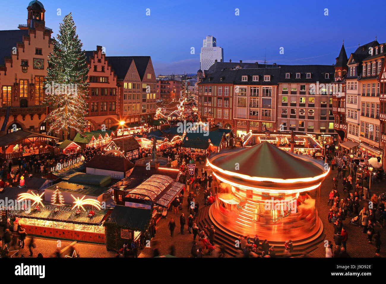 Christmas Fair on Roemerberg Square, Frankfurt am Main, Hesse, Germany