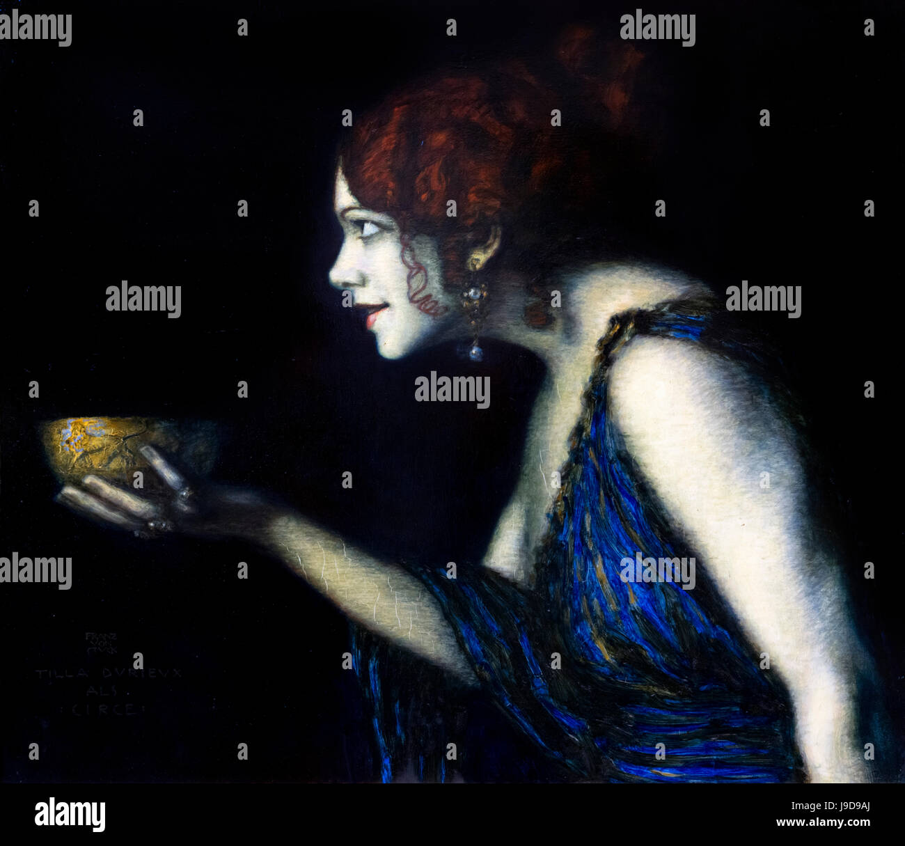 Tilla Durieux as Circe by Franz Stuck (1863-1928), oil on canvas, c.1913 Stock Photo