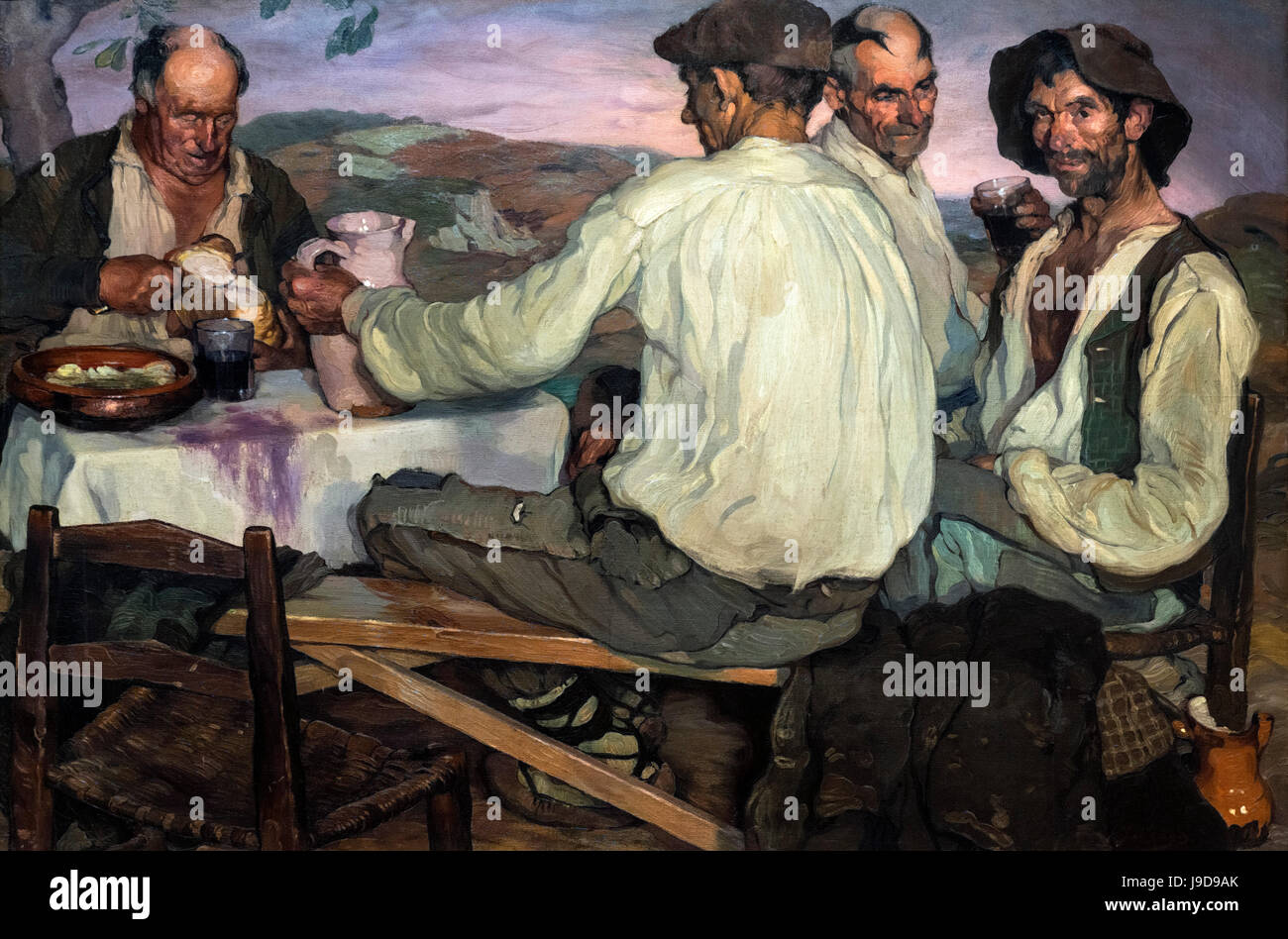 Spanish Farmers by Ignacio Zuloaga (1870-1945), oil on canvas, 1905 Stock Photo
