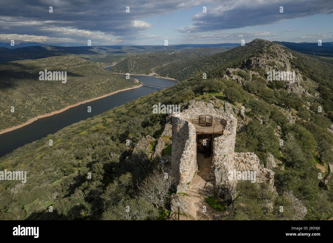 Castillo de Monfrague, Monfrague National Park (Parque Natural de Monfrague), Caceres, Extremadura, Spain, Europe Stock Photo