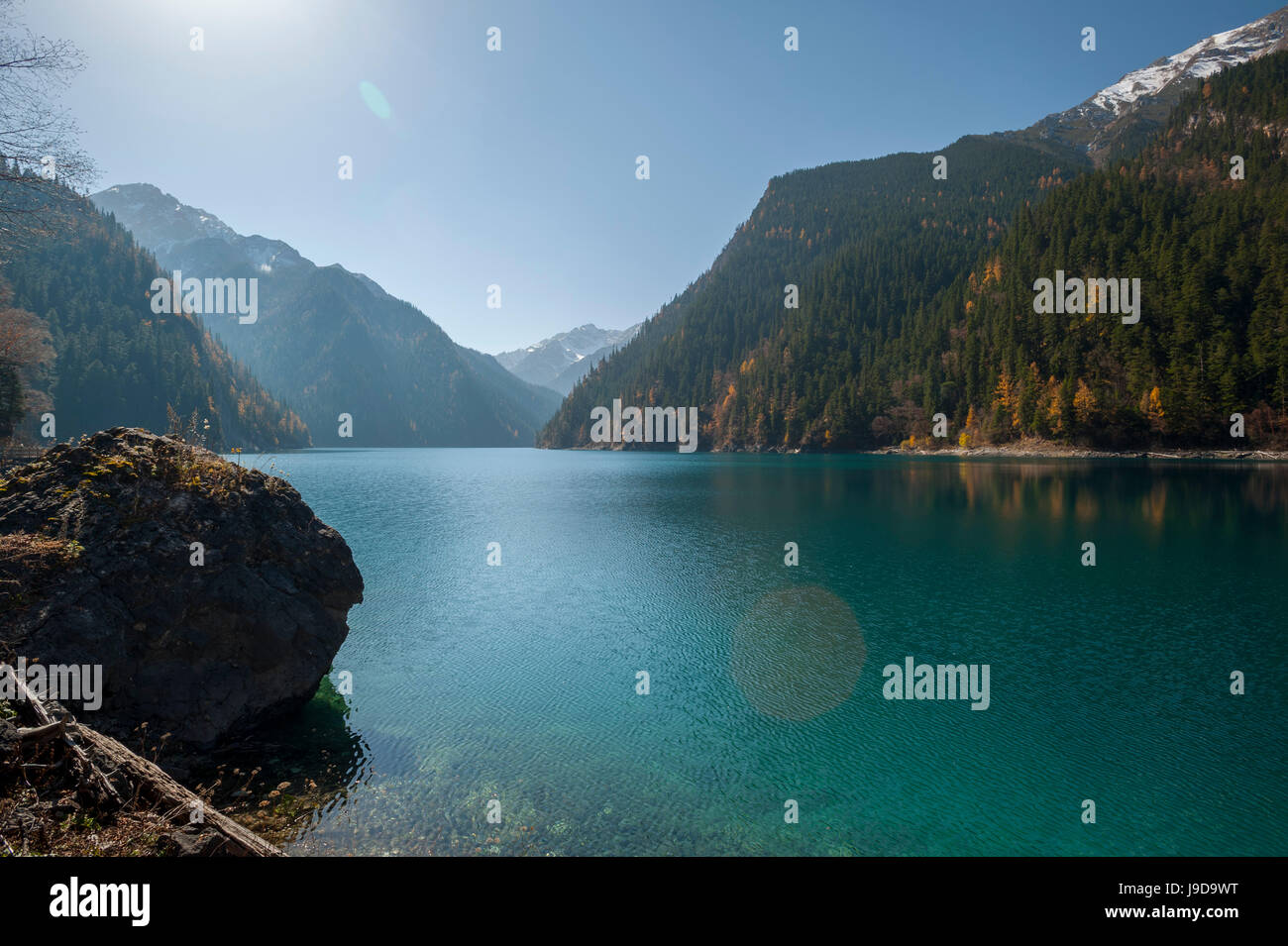Long Lake, Jiuzhaigou (Nine Village Valley), UNESCO World Heritage Site, Sichuan province, China, Asia Stock Photo
