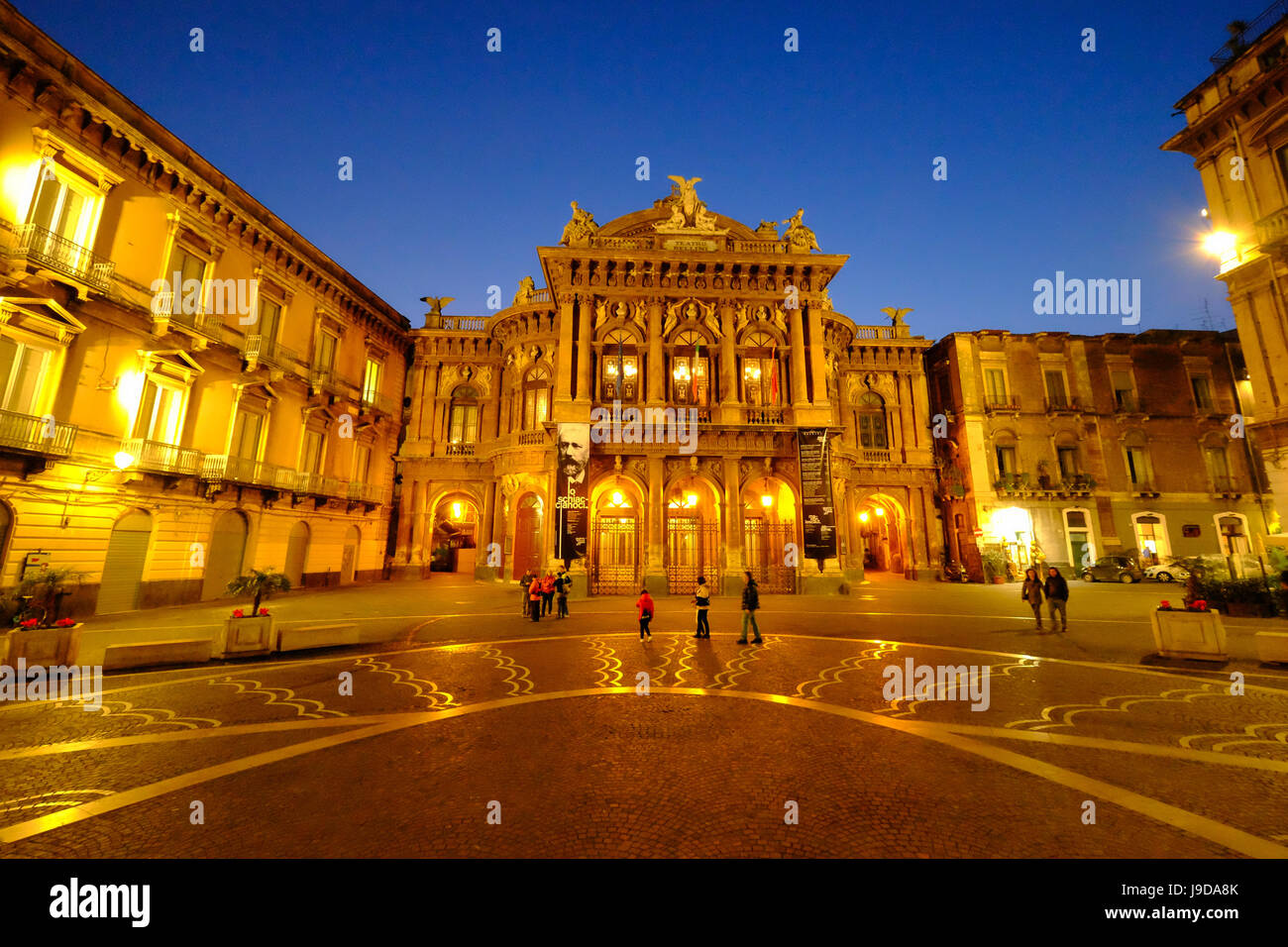 Piazza Vincenzo Bellini and Teatro Massimo Bellini Opera House, Catania, Sicily, Italy, Europe Stock Photo