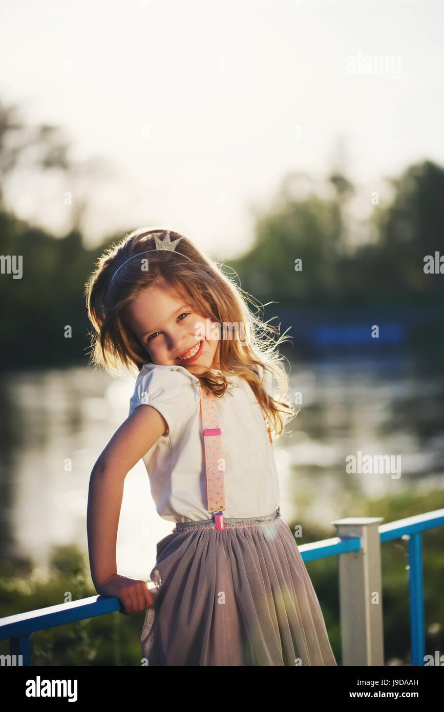 cute little girl in summer park Stock Photo - Alamy