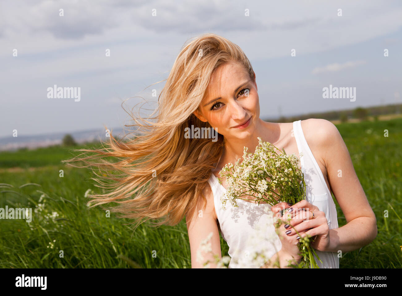 lifestyle, woman, blue, humans, human beings, people, folk, persons, human, Stock Photo