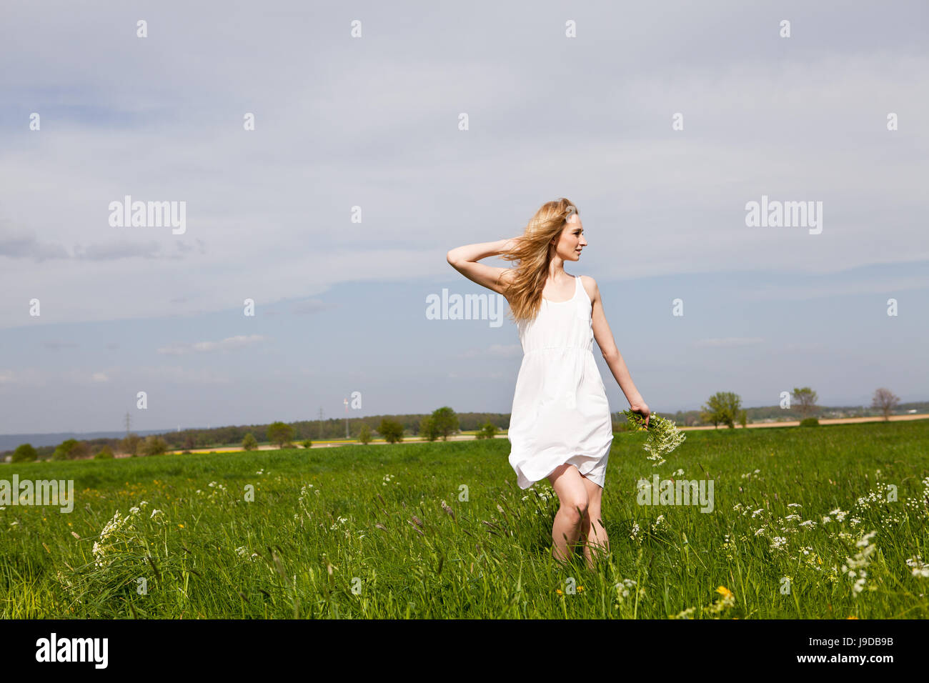 lifestyle, woman, blue, humans, human beings, people, folk, persons, human, Stock Photo