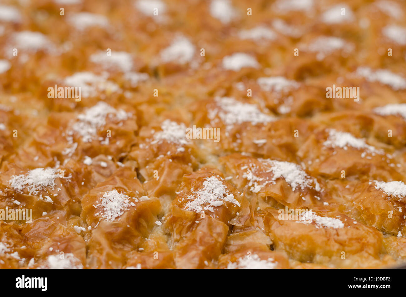 Turkish Ramadan Dessert Baklava with concept background Stock Photo