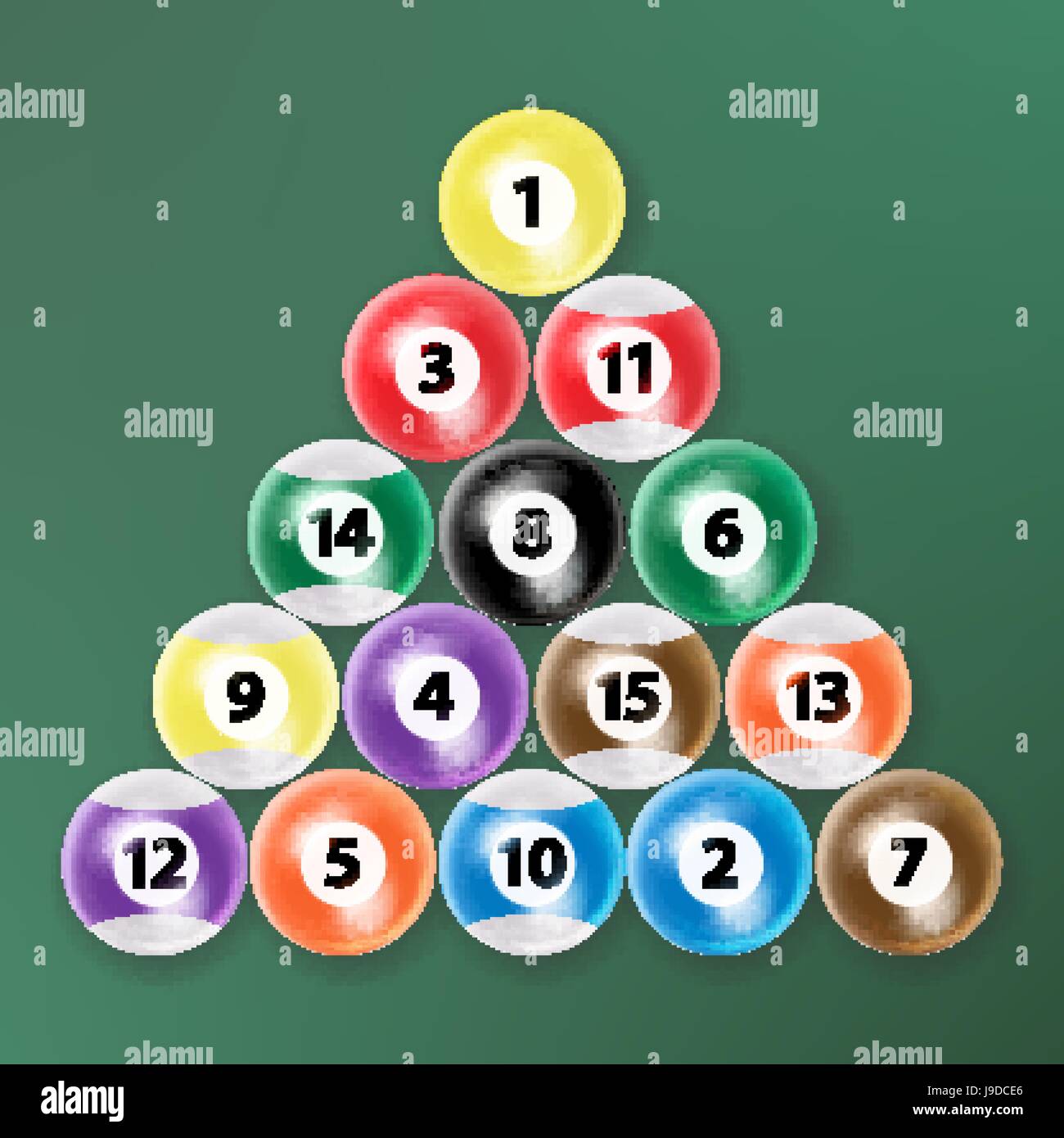 Billiard Ball Set Vector Realistic. Isolated Vector Illustration On