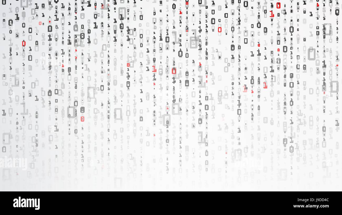 Binary Background. Data And Technology, Decryption And Encryption. Computer Background Numbers 1,0. Vector Illustration Stock Vector