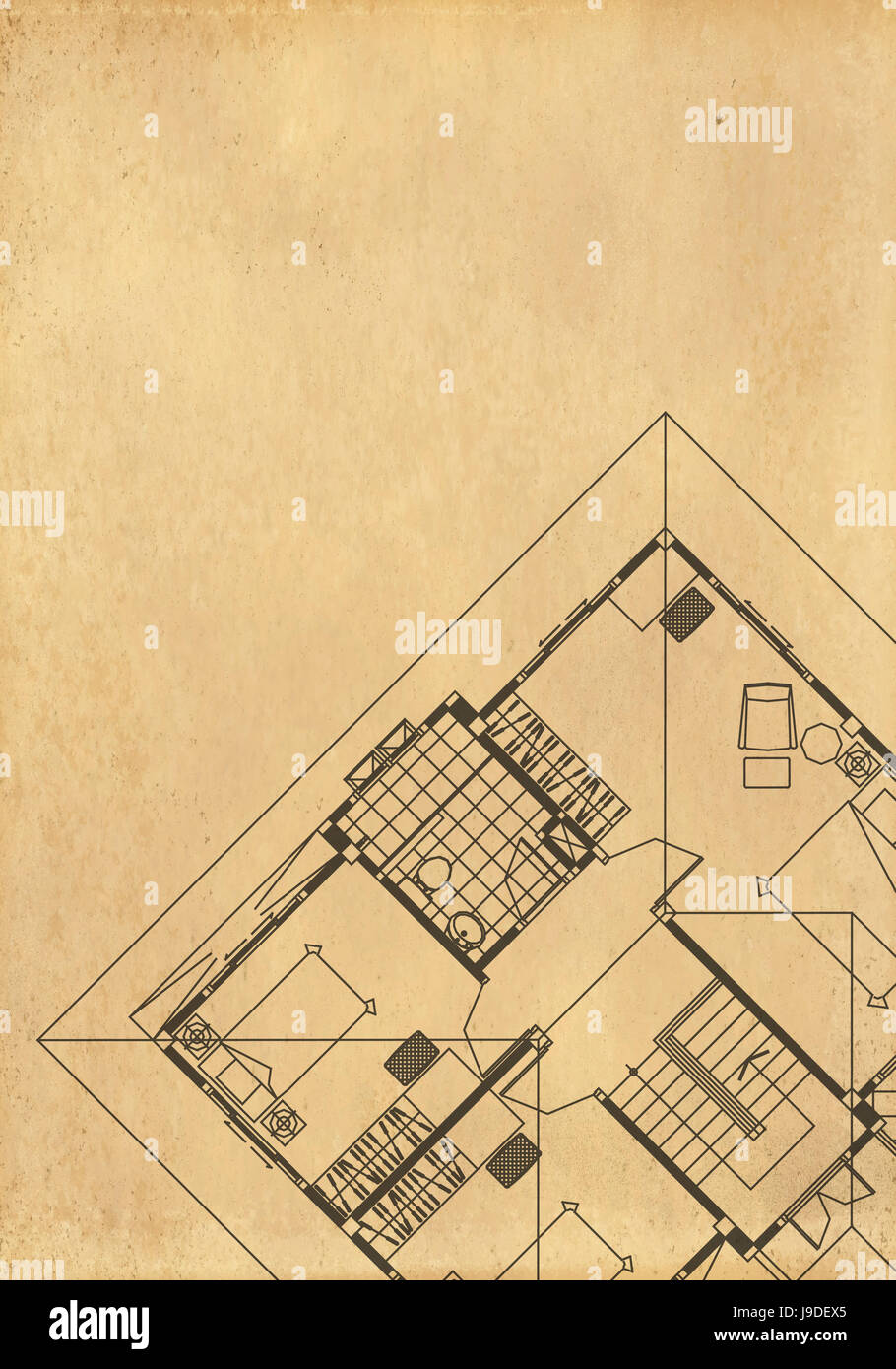 close, blue, detail, model, design, project, concept, plan, draft ...
