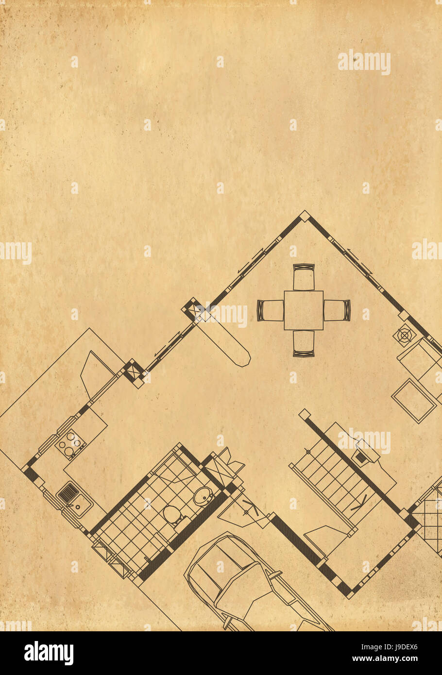 close, blue, detail, model, design, project, concept, plan, draft ...
