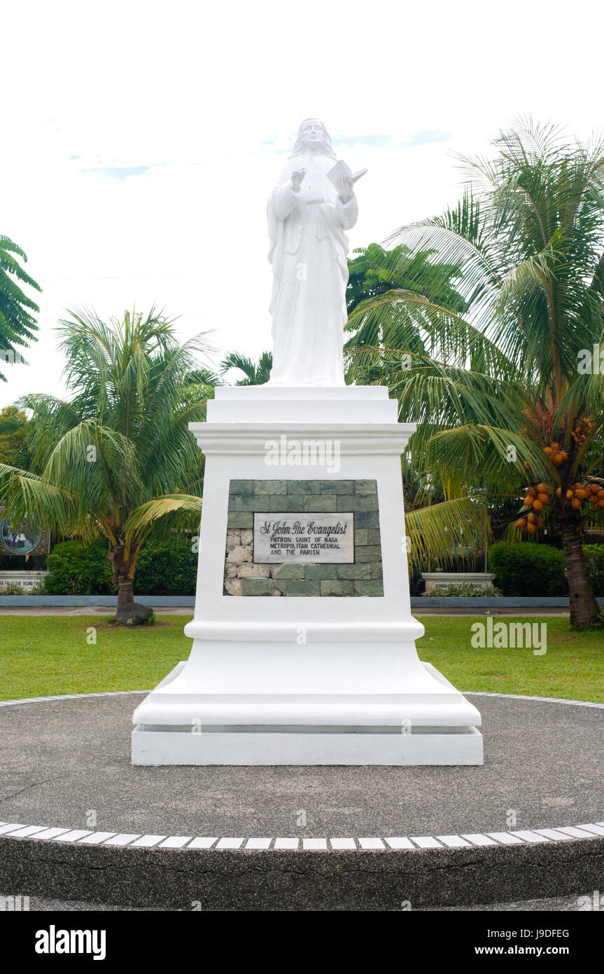 religious, statue, philippines, john, catholicism, white, write, wrote, Stock Photo