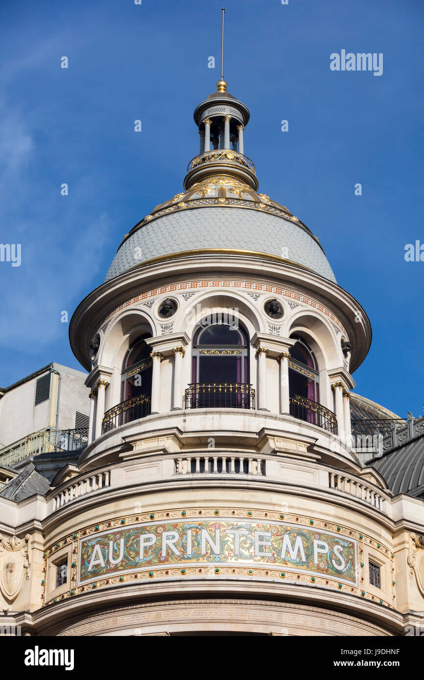 Boulevard Haussmann Printemps store, Paris, France Stock Photo