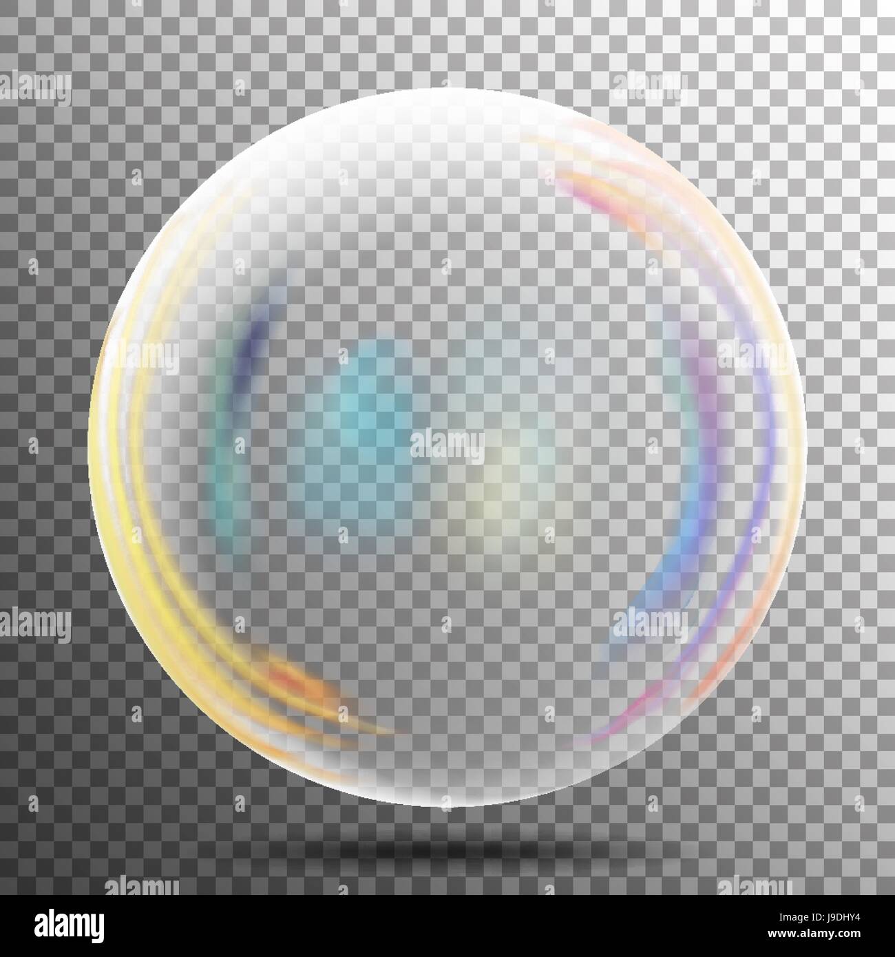 Rainbow Reflection Soap Bubble. Big Transparent Glass Rainbow Bubble ...