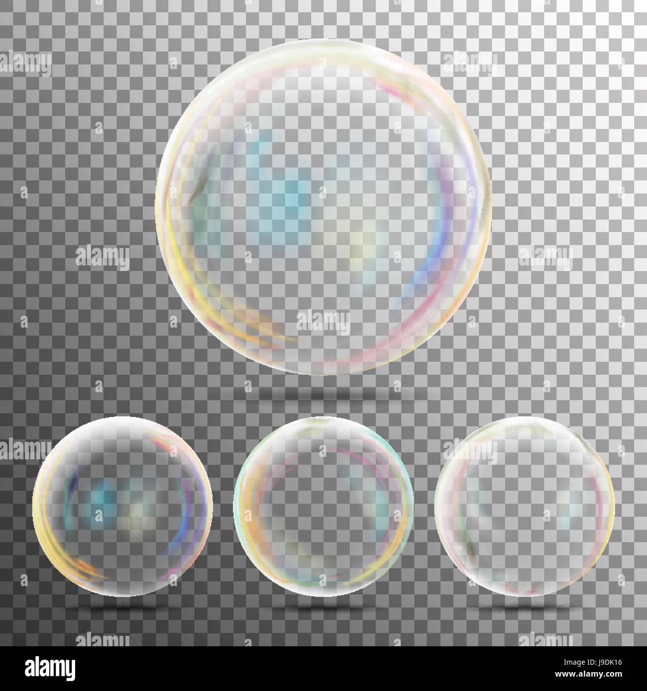 Realistic Soap Bubbles With Rainbow Reflection Set Isolated On On ...