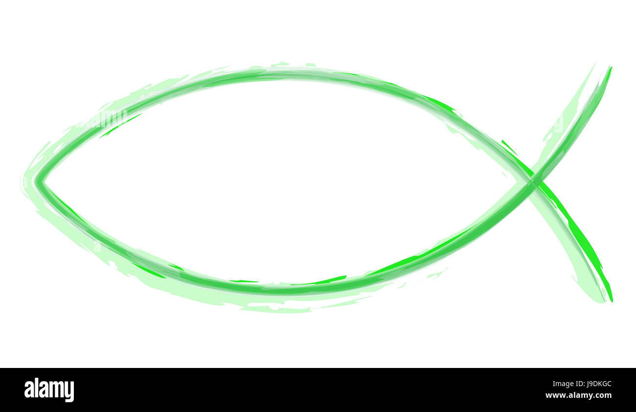 aquarali - ichthys green - abstract fish symbol Stock Photo - Alamy