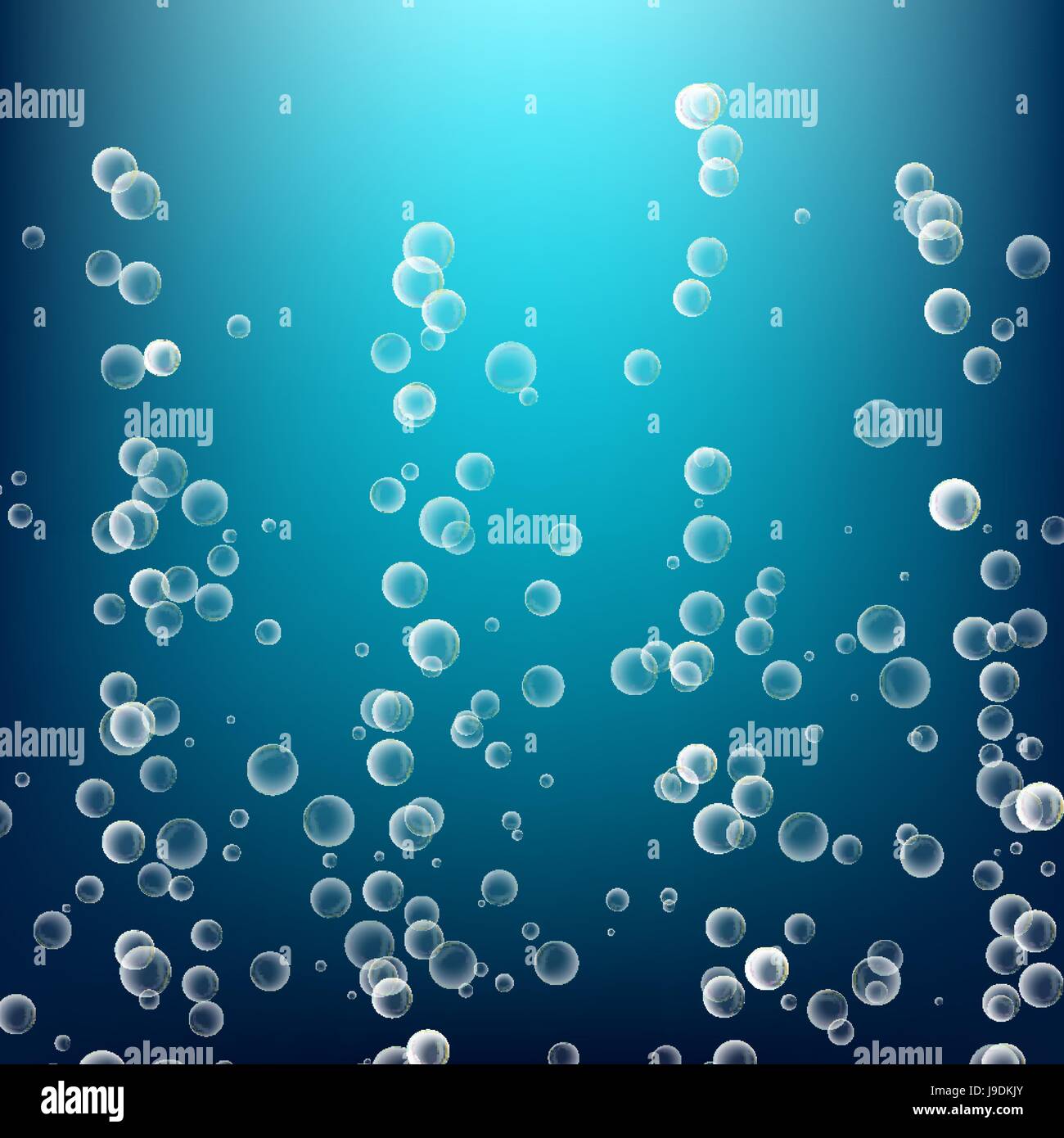Bubbles In Water. 3d Realistic Deep Water Bubbles. Circle And Liquid