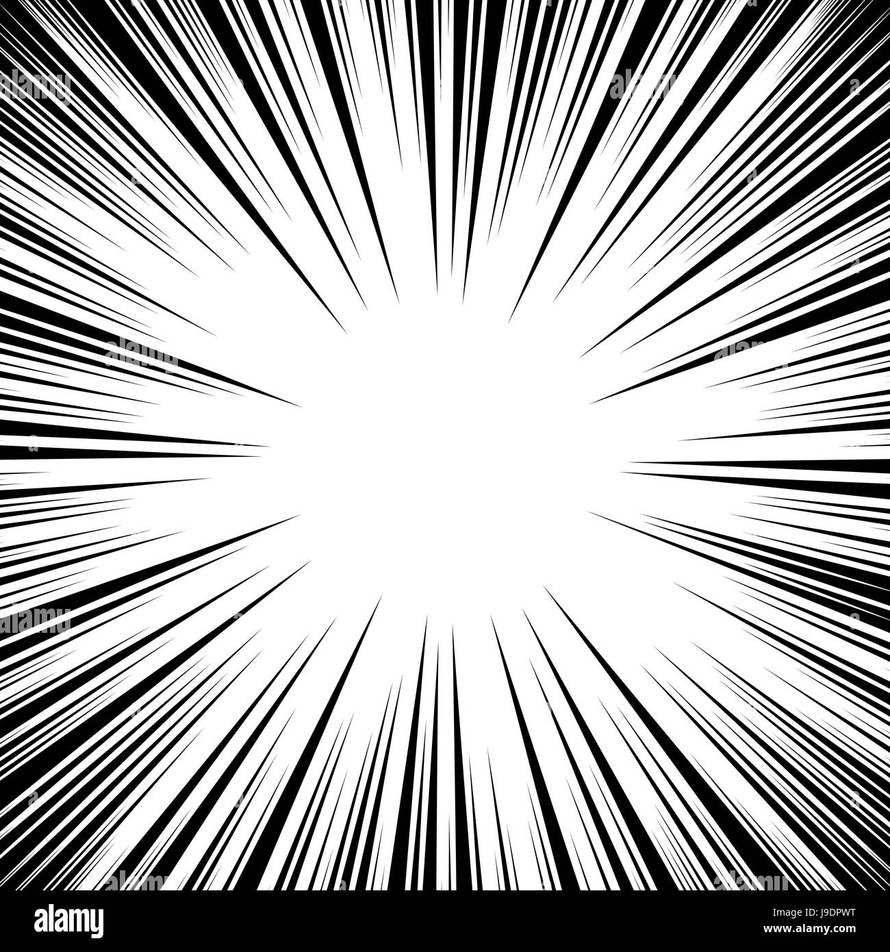 Manga Speed Lines Vector. Grunge Ray Illustration. Black And White