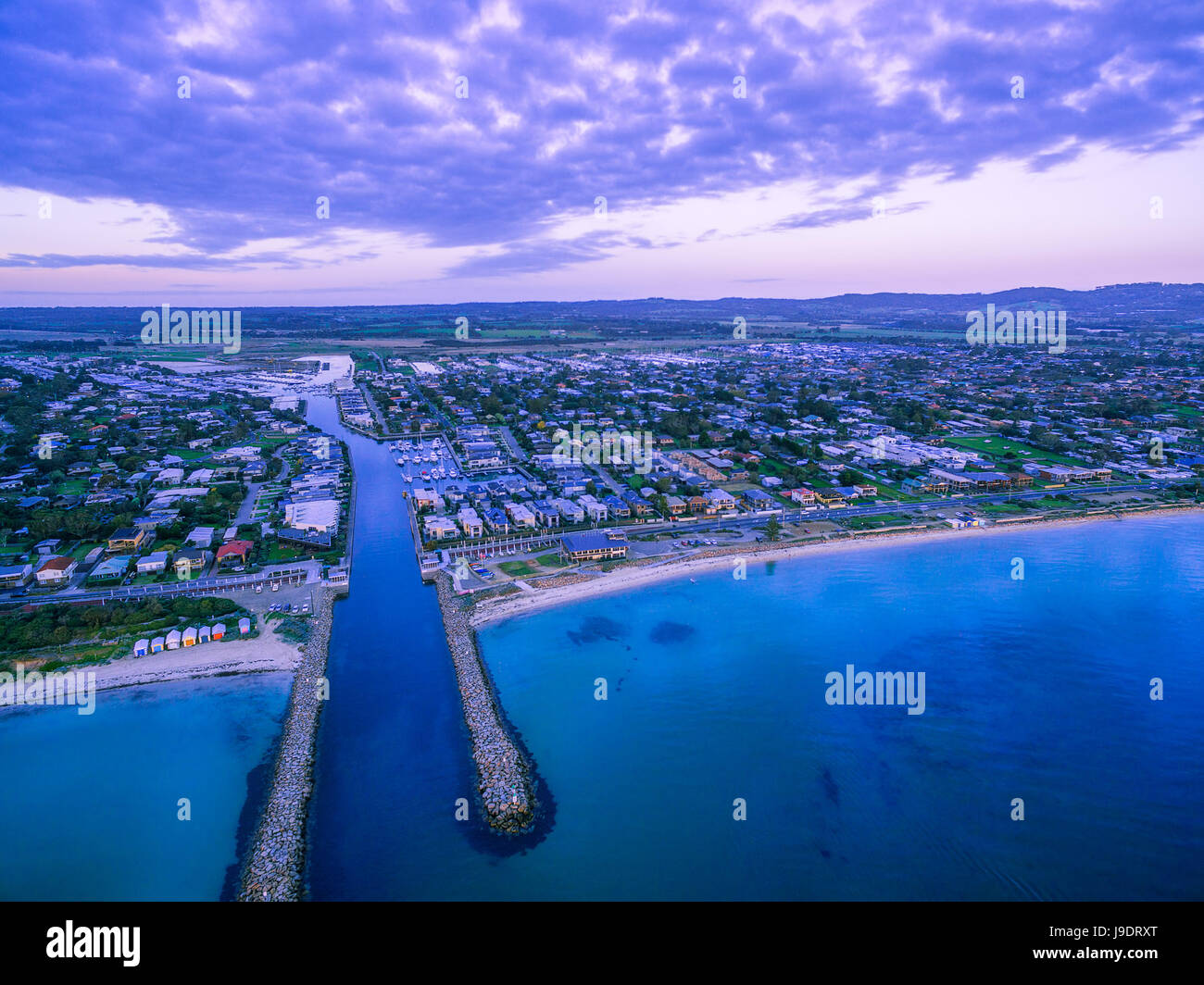 Aerial view of Safety Beach luxury suburb on Mornington Peninsula