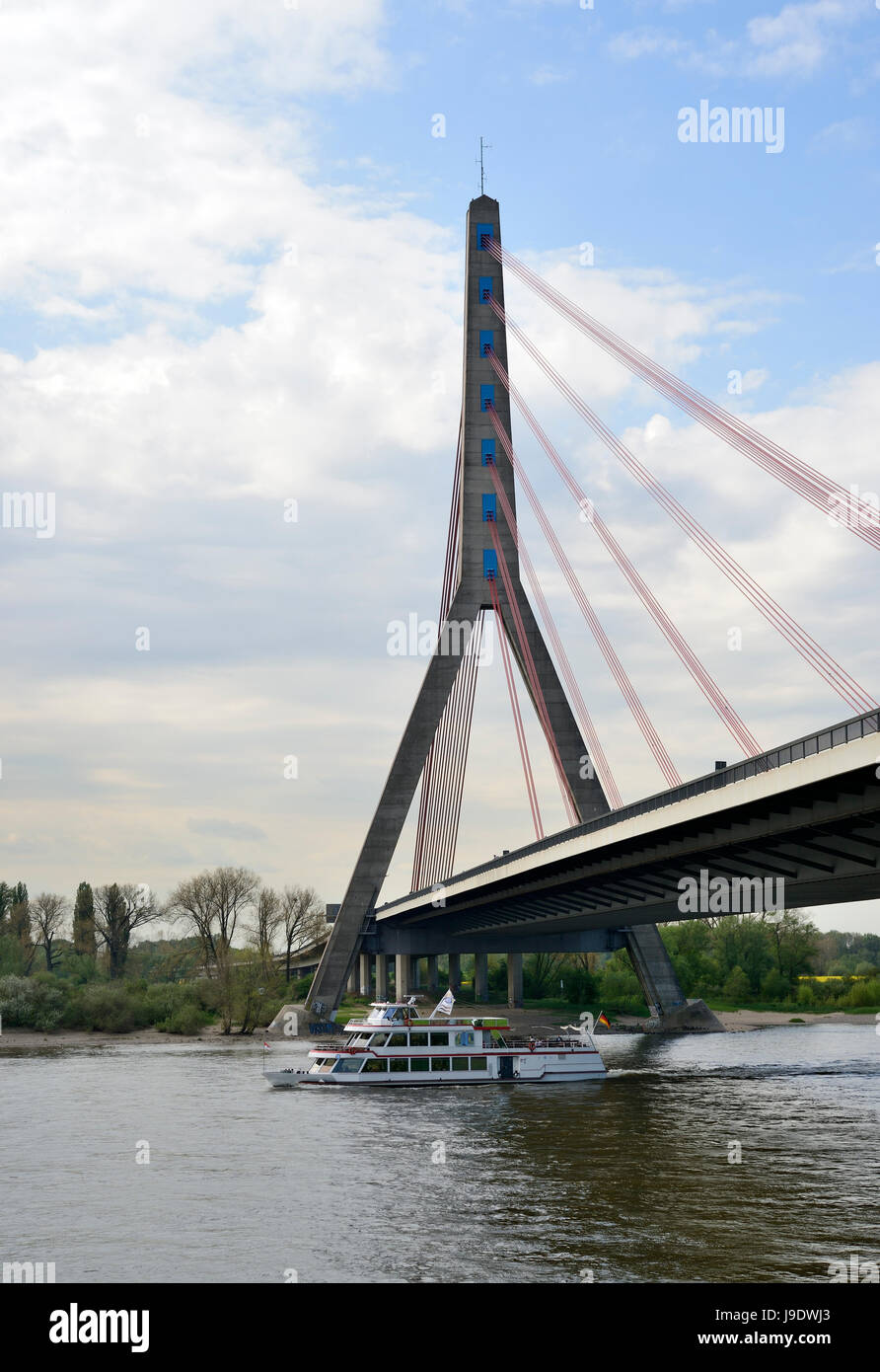 bridge, rhine, tourism, sightseeing, germany, german federal republic, river, Stock Photo