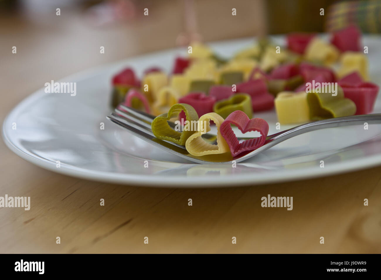 herzige pasta in italian colors Stock Photo