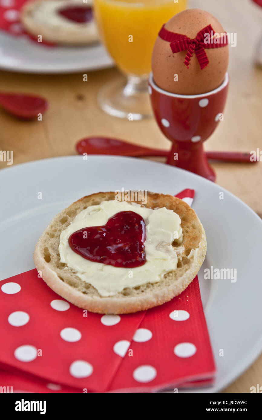 plate, orange juice, juice, jam, toast, love, in love, fell in love