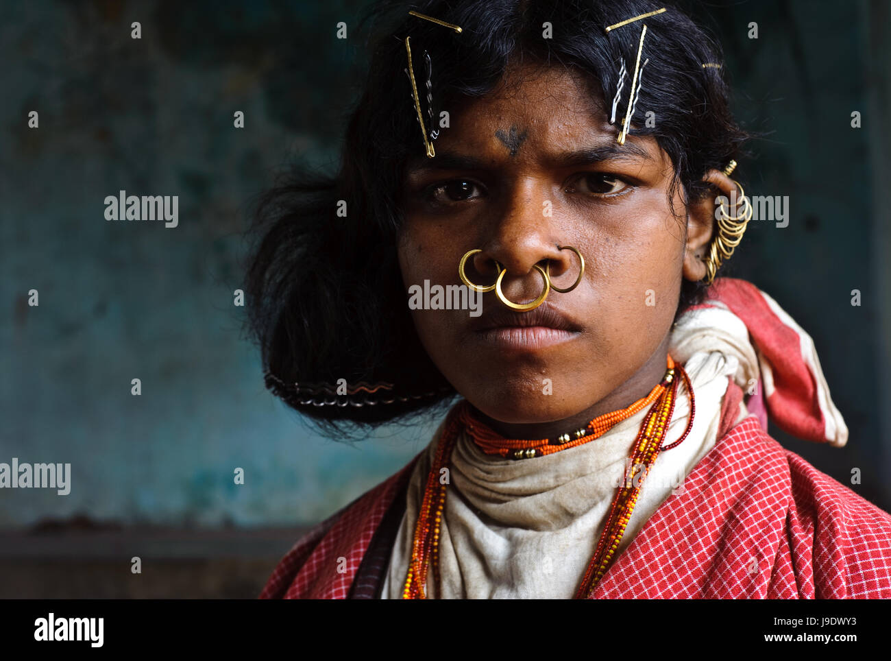 Girl from the Dongriya Kondh tribe ( India) Stock Photo