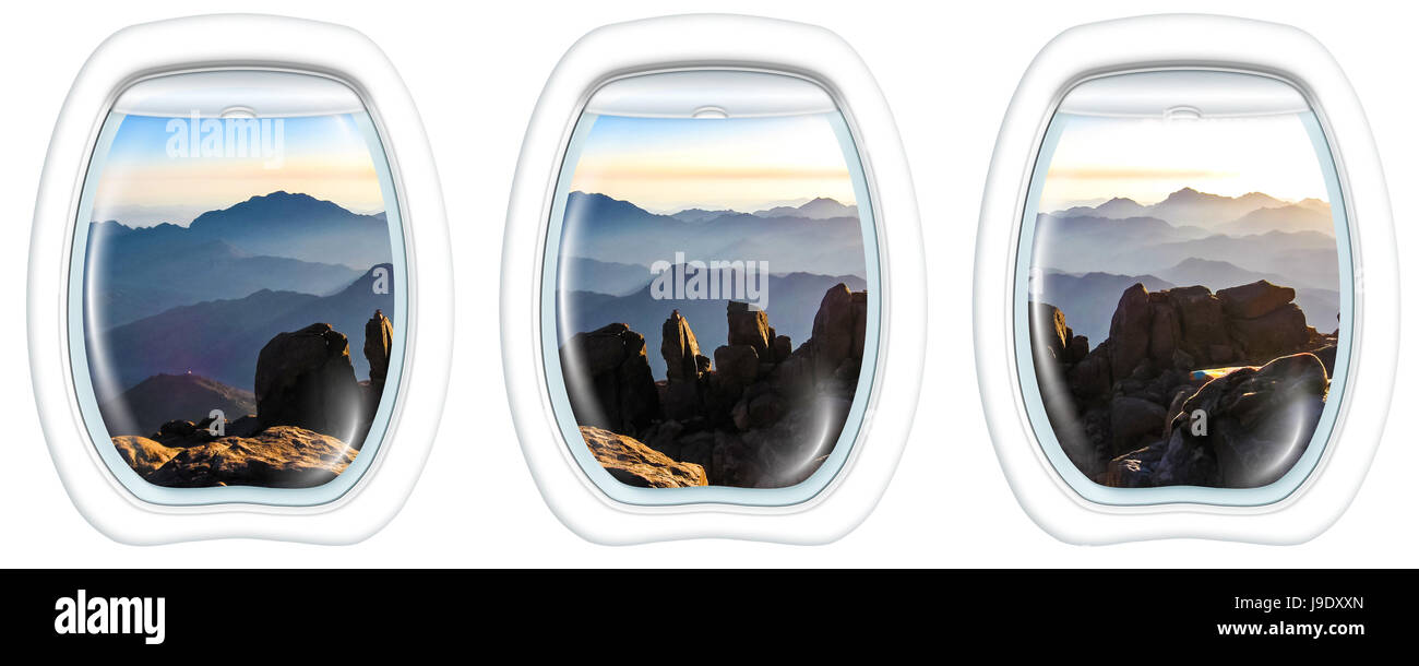 Porthole windows on Mount Sinai Summit Stock Photo