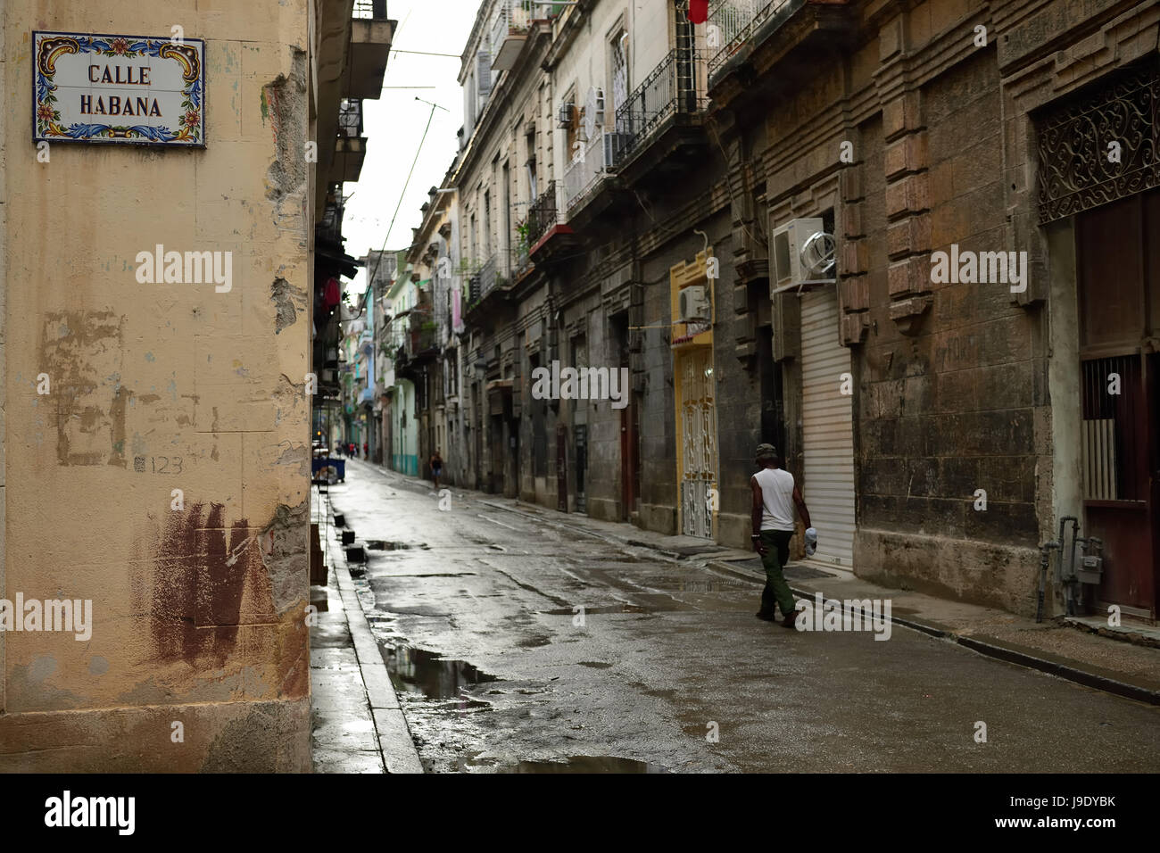 The old town in the heart of the old part of Havana on Cuba Stock Photo