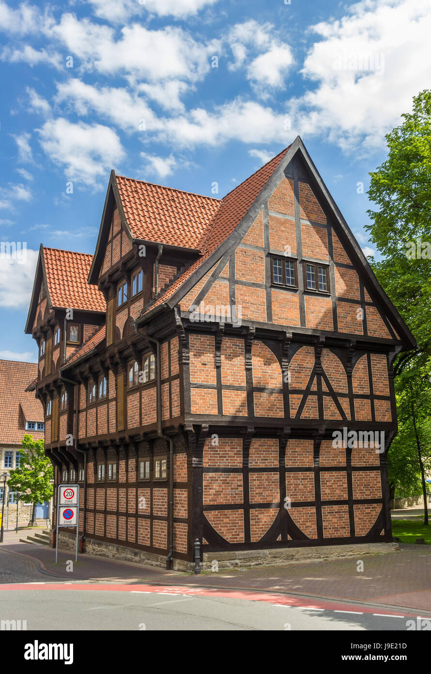 Historic half-timbered bulding Amtspforte in the center of Stadthagen, Germany Stock Photo